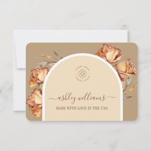 Carte de réduction Retro Arch Flower Business Merc (Dos)