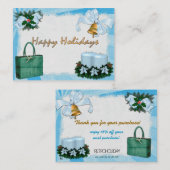 Carte De Réduction Retro Holiday Blues ABONDANCE / CADEAU pour les en (Devant / Derrière)