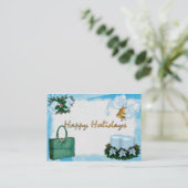 Carte De Réduction Retro Holiday Blues ABONDANCE / CADEAU pour les en (Debout devant)