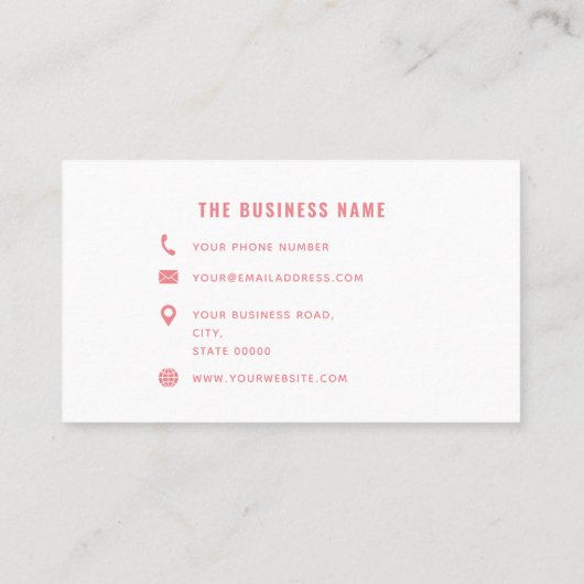 Carte De Réduction Rose Blanc Simple Élégant Promo Loyauté (Dos)