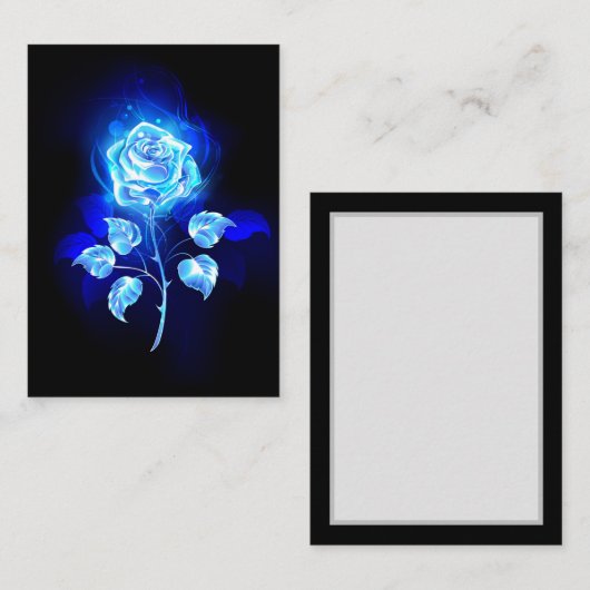 Carte De Réduction Rose bleu brûlant (Devant / Derrière)