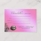 Carte De Réduction Rose d'argent de lèvres de salon de chèque-cadeau (Dos)