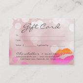 Carte De Réduction Rose de lèvres et de lumières de chèque-cadeau de (Dos)