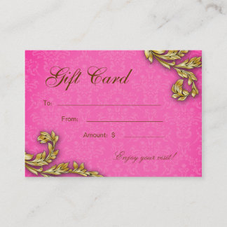 Carte De Réduction Rose élégant de feuille d'or de chèque-cadeau de