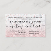 Carte De Réduction rose en or parties scintillant en marbre brillant  (Dos)