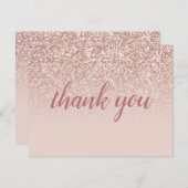 Carte de réduction rose Gold Parties scintillant B (Devant / Derrière)