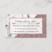 Carte De Réduction Rose Gold Pink Glitter Marble Geometric Cut (Dos)