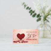 Carte De Réduction Rose Heureuse Sainte-Valentin Heart Bouquet (Debout devant)