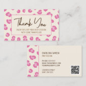 Carte de réduction rose Merci (Devant / Derrière)