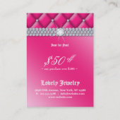 Carte De Réduction Rose tufté de satin de certificat-prime de bijoux (Dos)