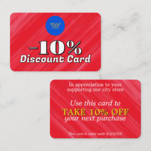 Carte de réduction rouge frappante