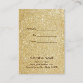 Carte De Réduction Ruban rouge de parties scintillantes d'or (Dos)