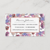 Carte De Réduction Russe lavande rose aquarelle cactus floral (Dos)