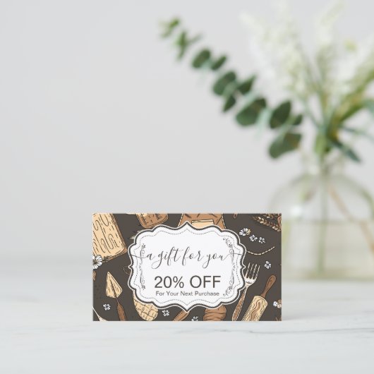 Carte De Réduction Rustic Baking Business (Debout devant)