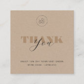 Carte de réduction Rustic Kraft Bold Script Custom (Devant)