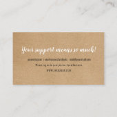 Carte De Réduction Rustique Kraft Merci client (Dos)