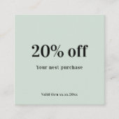 Carte De Réduction Sage vert qr code loyauté (Devant)