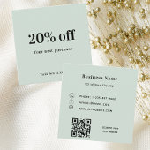 Carte De Réduction Sage vert qr code loyauté