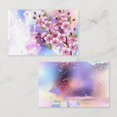 Carte De Réduction Sakura rose sur la peinture Arrière - plan (Devant / Derrière)
