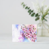 Carte De Réduction Sakura rose sur la peinture Arrière - plan (Debout devant)