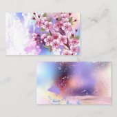 Carte De Réduction Sakura rose sur la peinture Arrière - plan (Devant / Derrière)