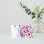 Carte De Réduction Sakura rose sur la peinture Arrière - plan (Debout devant)