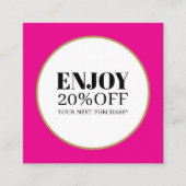 Carte De Réduction Salon cool élégant rose rose doré blanc cercle (Devant)