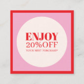 Carte De Réduction Salon cool élégant rouge rose Cercle (Devant)