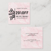 Carte De Réduction Salon de beauté en marbre rose (Devant / Derrière)