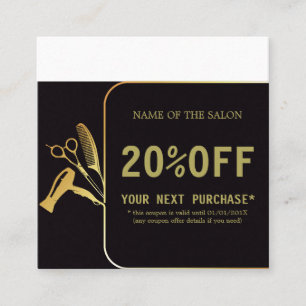 Carte De Réduction Salon de beauté Golden and Black