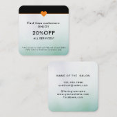 Carte De Réduction Salon de beauté Simple Élégant Première fois (Devant / Derrière)