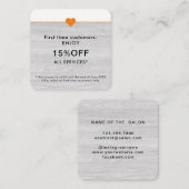 Carte De Réduction Salon de beauté simple et élégant (Devant / Derrière)