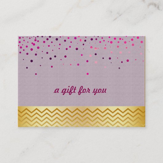 Carte De Réduction Salon de Chevron de confettis et certificat-prime (Devant)