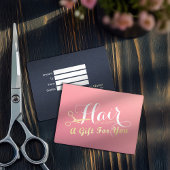 Carte De Réduction Salon de maquillage moderne ciseaux d'or rose
