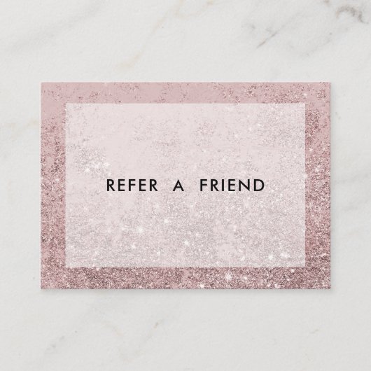 Carte De Réduction Salon de Parties scintillant moderne de Rosegold (Devant)