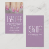 Carte De Réduction salon élégant de manucure à ongles (Devant / Derrière)