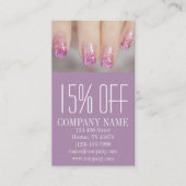 Carte De Réduction salon élégant de manucure à ongles (Devant)