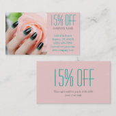 Carte De Réduction salon élégant de manucure à ongles (Devant / Derrière)