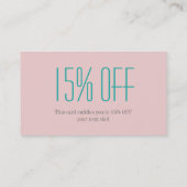 Carte De Réduction salon élégant de manucure à ongles (Dos)