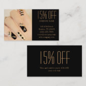 Carte De Réduction salon élégant de manucure à ongles (Devant / Derrière)