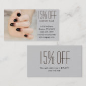 Carte De Réduction salon élégant de manucure à ongles (Devant / Derrière)