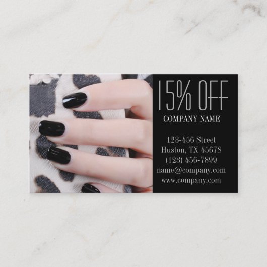 Carte De Réduction salon élégant de manucure à ongles (Devant)
