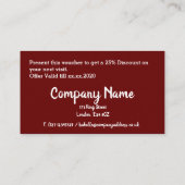 Carte de réduction Salon et Affaires (Dos)
