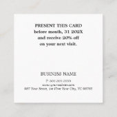 Carte De Réduction Salon minimal élégant Pastel Black Bold Shop (Dos)