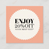 Carte De Réduction Salon minimal élégant Pastel Black Bold Shop (Devant)