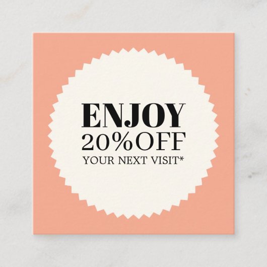 Carte De Réduction Salon minimal élégant Pastel Black Bold Shop (Devant)