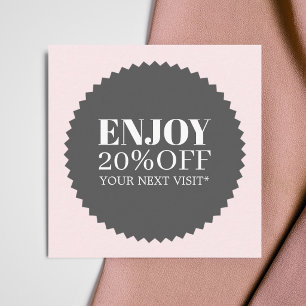 Carte De Réduction Salon Shop Minimaliste Élégant Rose Pâle