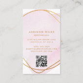 Carte De Réduction Script Blush Rose Aquarelle Or Cercle Business (Dos)