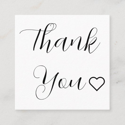 Carte De Réduction Script de Merci moderne blanc minimal (Devant)