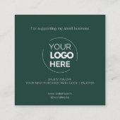 Carte De Réduction Script de Merci moderne Vert minimal (Dos)